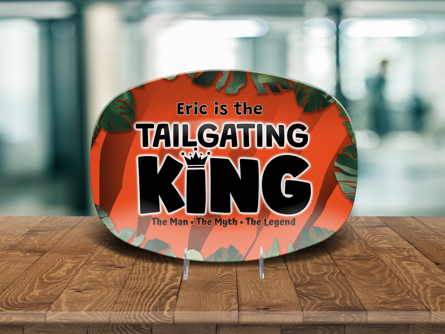 Grilling BBQ Platter, Personalized Bengals Serving Tray Platter For Barbecue Lover, Custom Gift From Kids, Bengals Football Game Day Tailgating Platter, Cincinnati Jungle Serving Plate