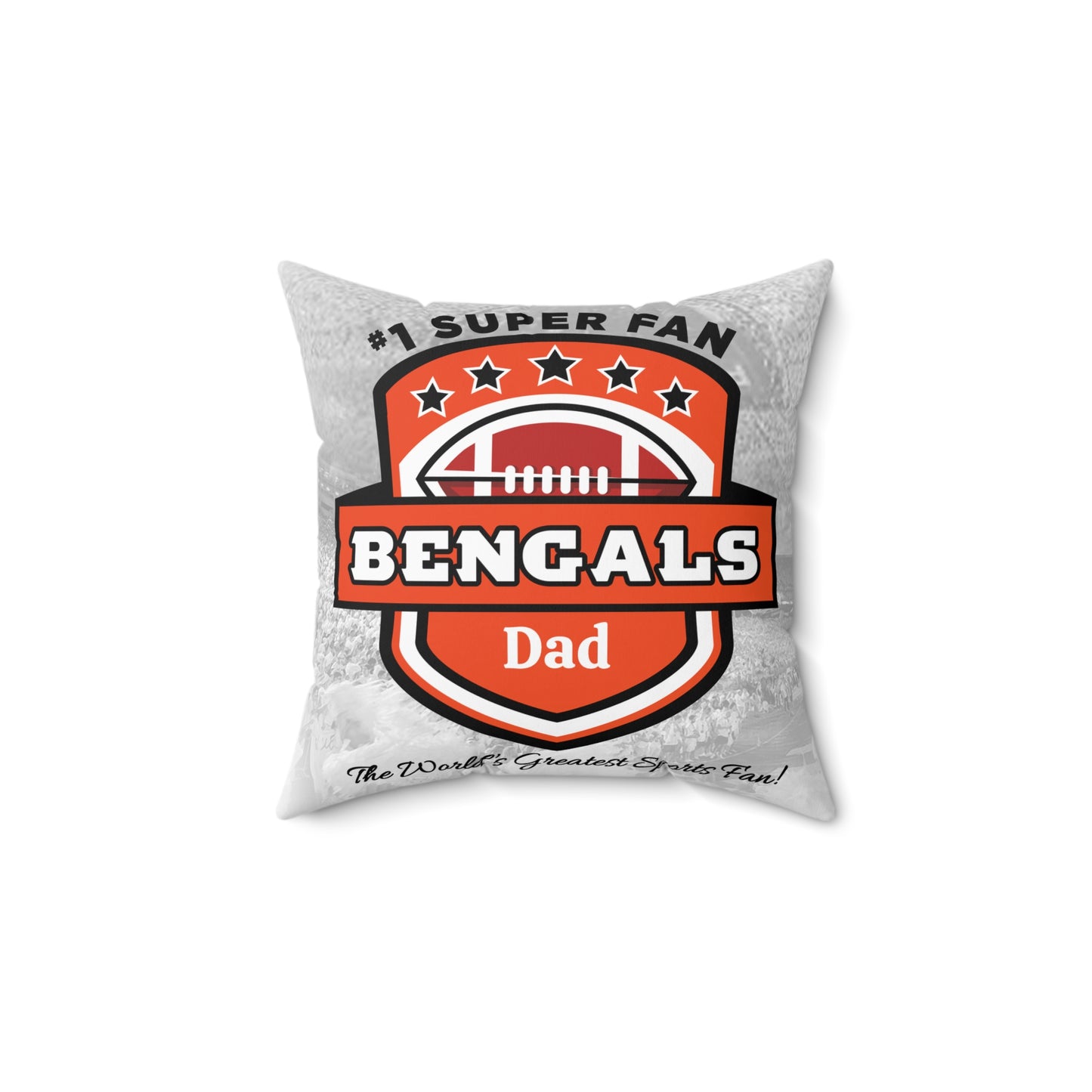 Bengals Football Personalized Pillow, Cincinnati Inspired 2-sided 14x14 Pillow and Cover