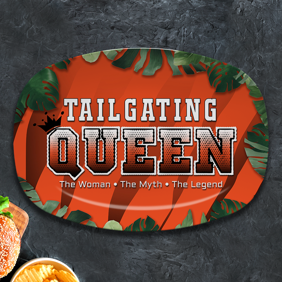 Game Day Football, Tailgating Queen, Bengals Football Game Day Platter, Tailgate, Cincinnati Jungle Inspired Grilling And Serving Plate, Keeps Your Meet Warm, Gift For Fans!