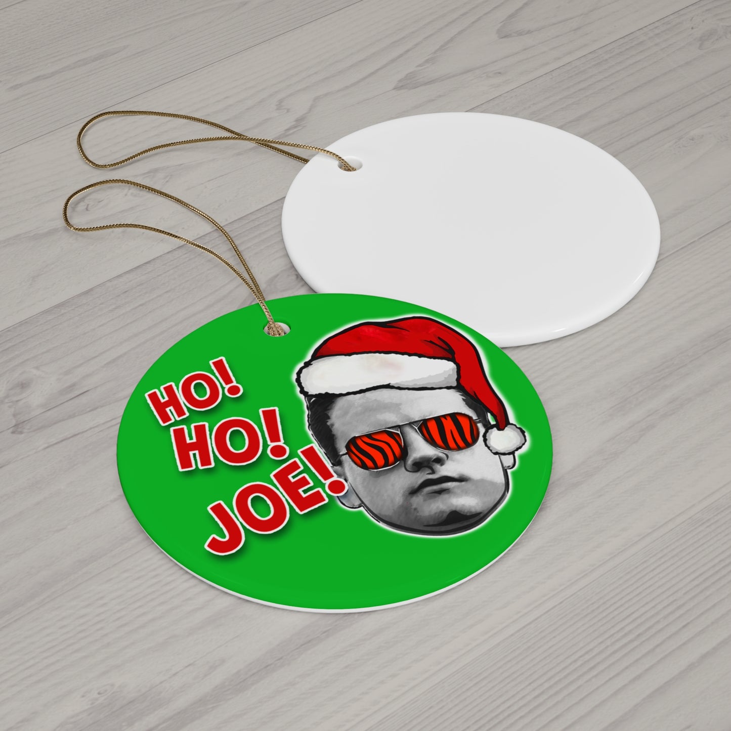 Joe Burrow Keepsake Ornament, Ho Ho Joe Ceramic Ornament, #1 Bengals Football Super Fan