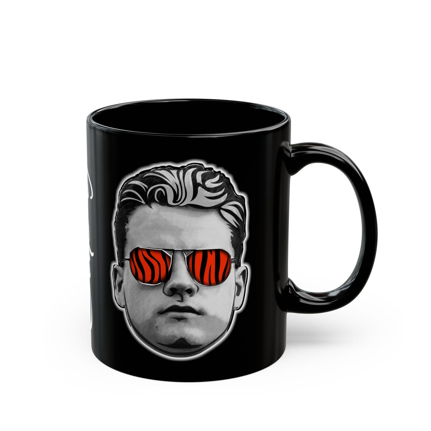 Cup Of Joe Burrow Black Mug, Super Graphic Joe, Burrows Fan Inspired Coffee Cup