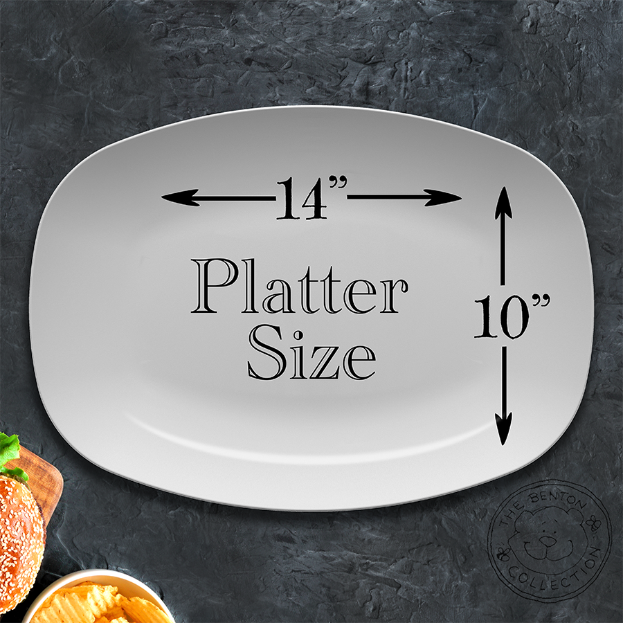 Grilling BBQ Platter, Personalized Bengals Serving Tray Platter For Barbecue Lover, Custom Gift From Kids, Bengals Football Game Day Tailgating Platter, Cincinnati Jungle Serving Plate