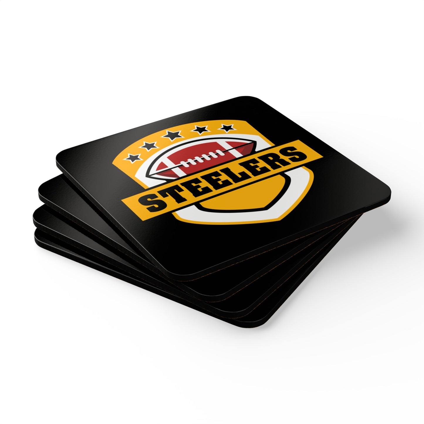 Steelers Football Coaster Set, Pittsburgh Steelers Inspired, Man Cave Gift