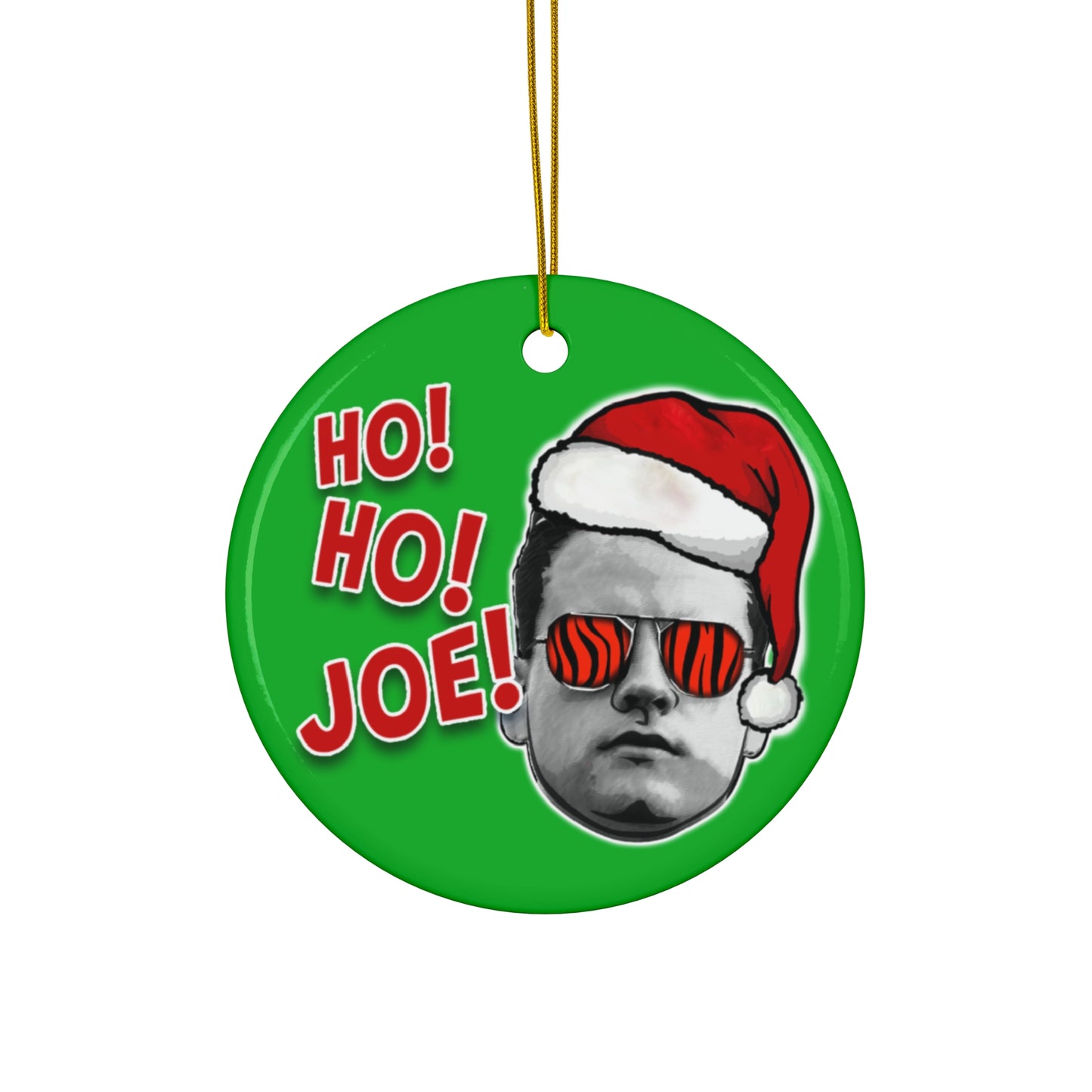 Joe Burrow Keepsake Ornament, Ho Ho Joe Ceramic Ornament, #1 Bengals Football Super Fan