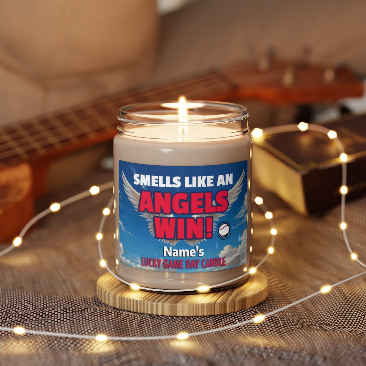 Smells Like An Angels Win Personalized Gifting Candle, Angels Fan Gift Idea, Baseball Candle, Los Angeles Angels Inspired Decor