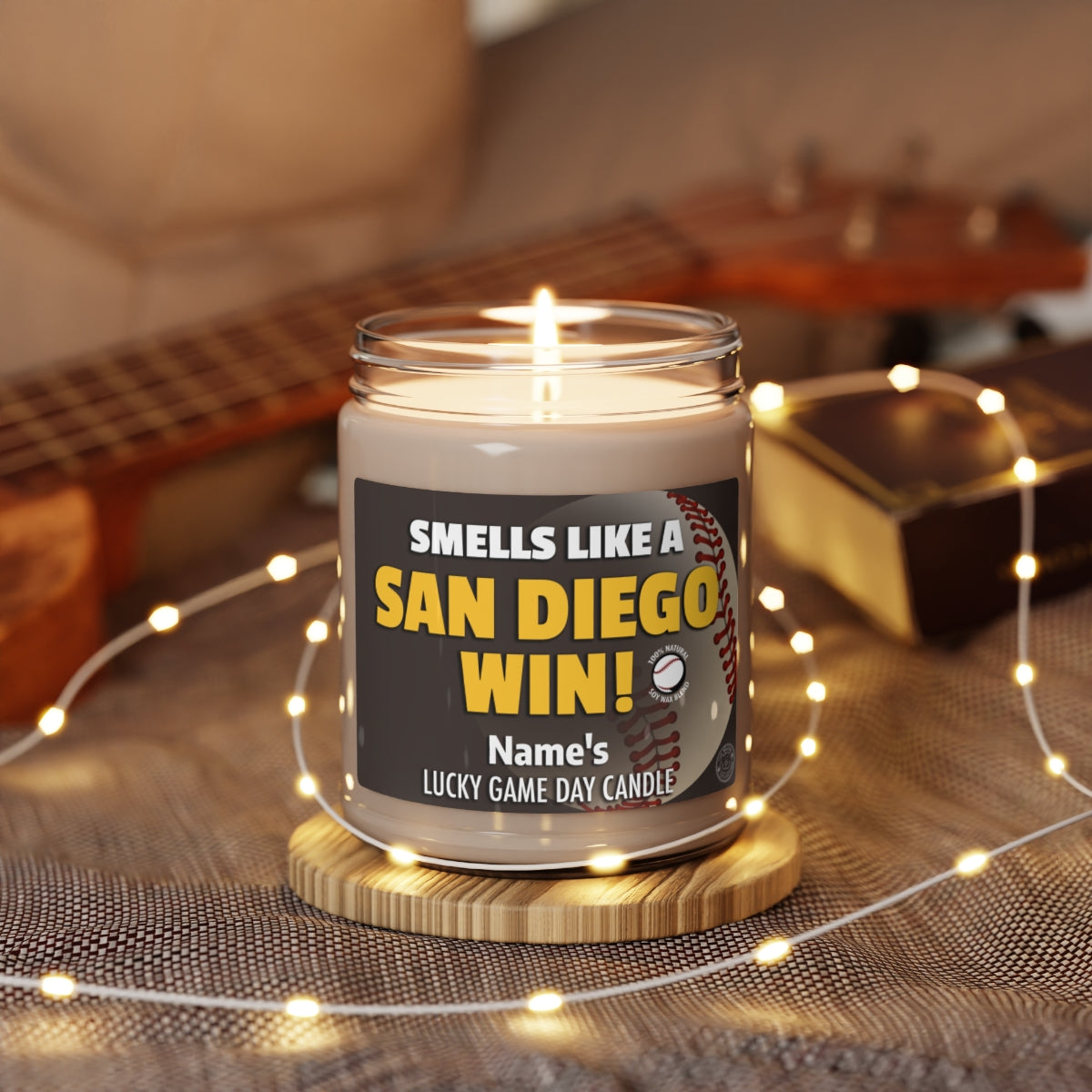 Smells Like A San Diego Win Personalized Gifting Candle, Padres Fan Gift Idea, Baseball Candle, San Diego Padres Inspired Decor