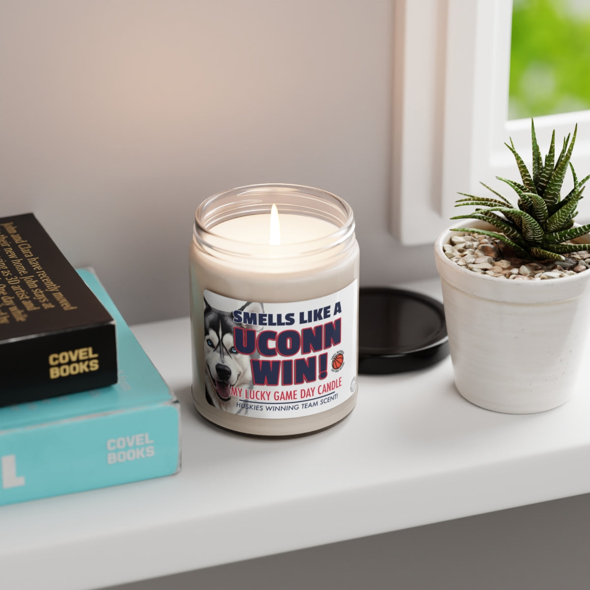 Smells Like A UCONN Win Gifting Candle, NCAA Fan Gift Idea, College Team Candle, Huskies Inspired Decor