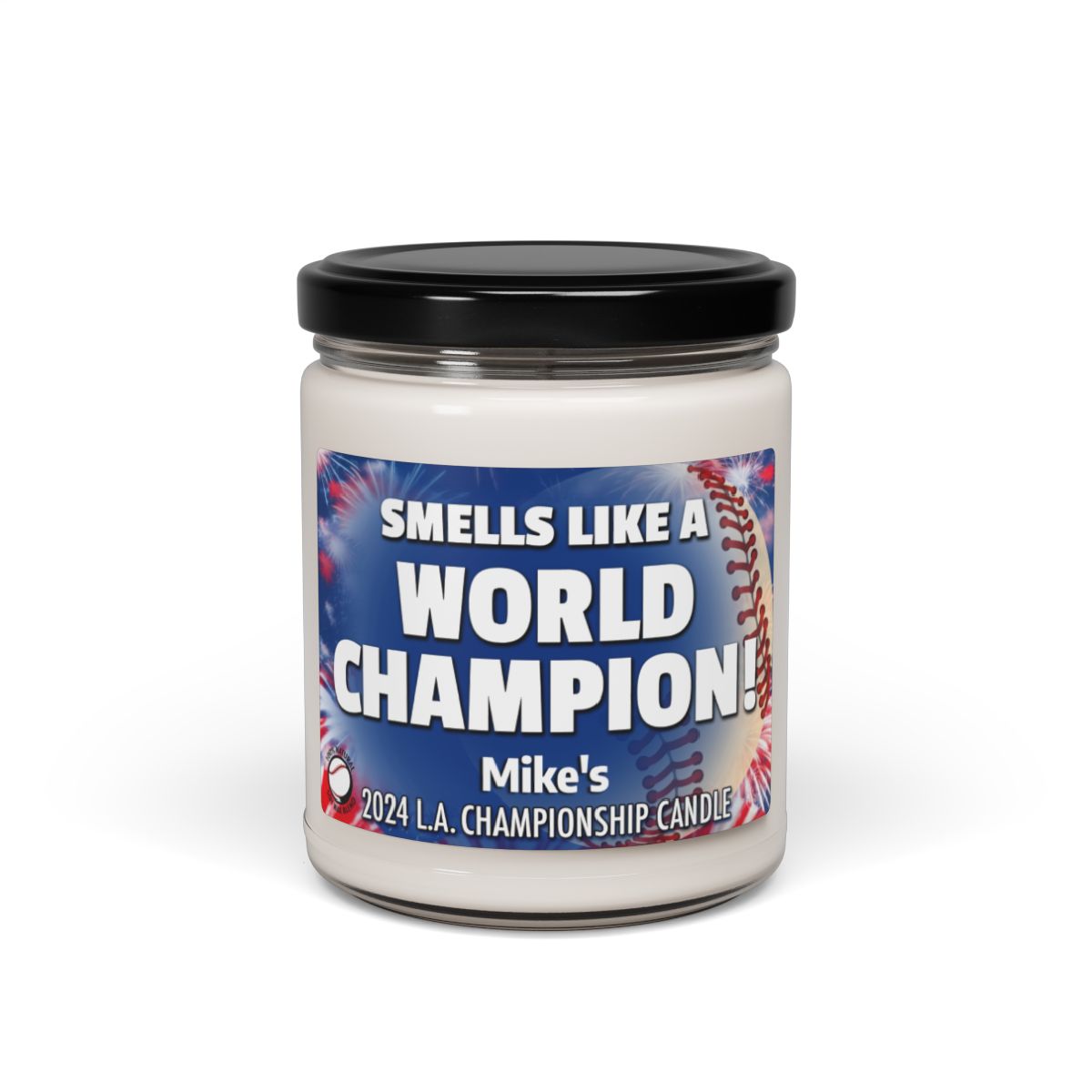 World Championship Smells Like A L.A. Win Personalized Gifting Candle, Dodgers Fan Gift Idea, Baseball Candle, LA Dodgers Inspired Decor