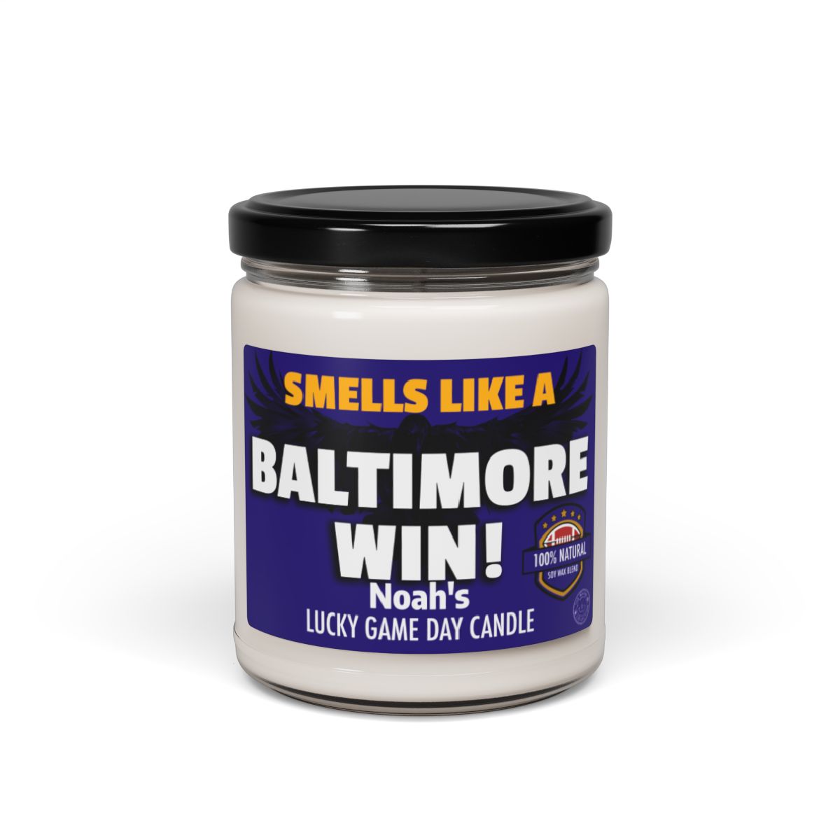 Smells Like A Baltimore Win Personalized Gifting Candle, Football Fan Gift Idea, Pro Team Candle, Ravens Inspired Custom Gift