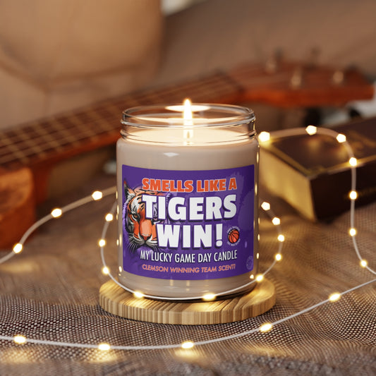 Smells Like A Tigers Win Gifting Candle, NCAA Fan Gift Idea, College Team Candle, Clemson Tigers Inspired Decor