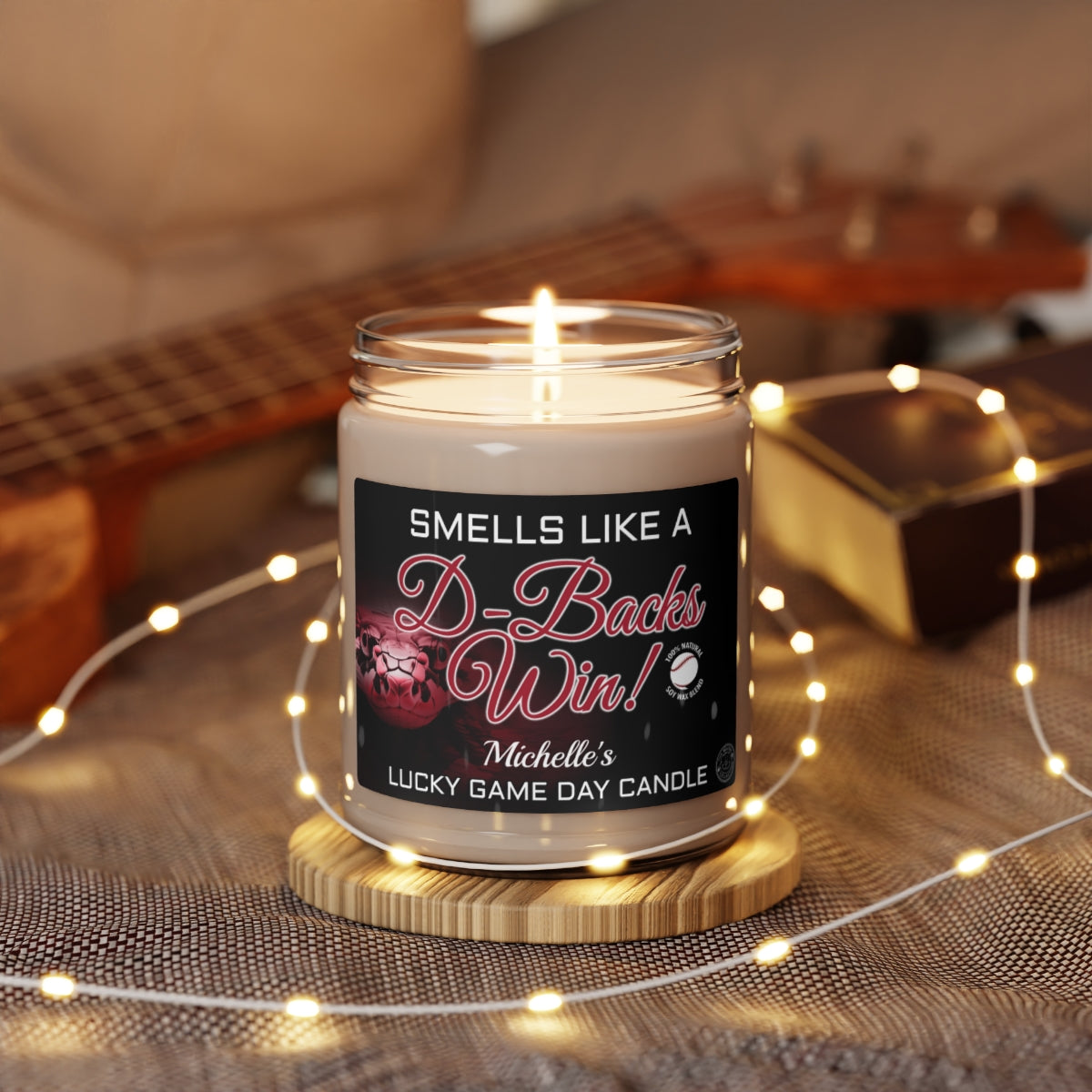 Smells Like A D-Backs Win Personalized Gifting Candle, Diamondbacks Fan Gift Idea, Baseball Candle, Arizona Diamondbacks Inspired Decor