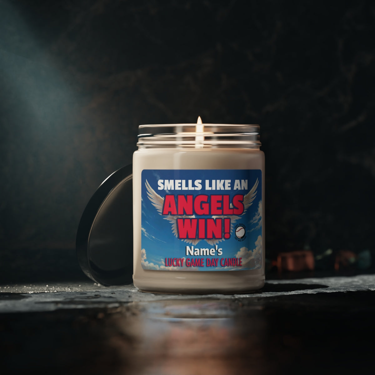 Smells Like An Angels Win Personalized Gifting Candle, Angels Fan Gift Idea, Baseball Candle, Los Angeles Angels Inspired Decor