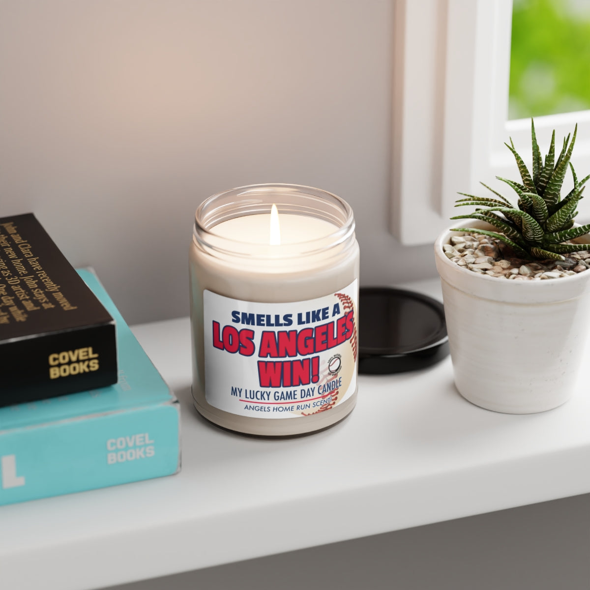 Smells Like A LOS ANGELES Win Gifting Candle, Angels Fan Baseball Candle, Los Angeles Angels Inspired Decor