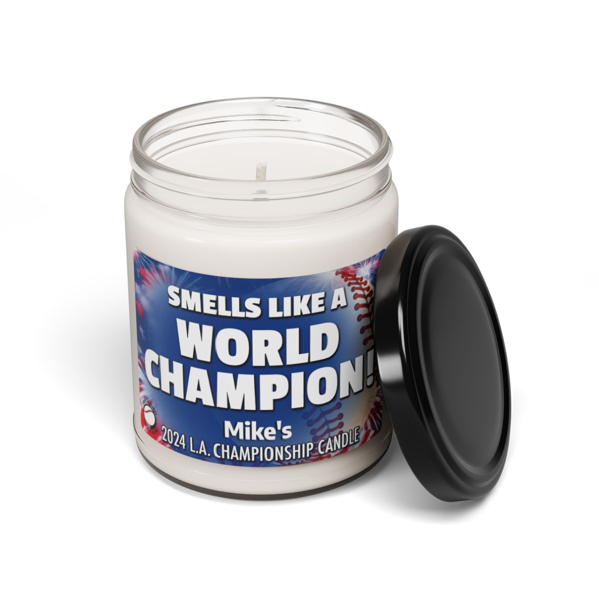 World Championship Smells Like A L.A. Win Personalized Gifting Candle, Dodgers Fan Gift Idea, Baseball Candle, LA Dodgers Inspired Decor