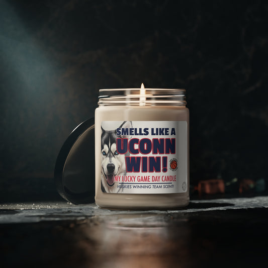 Smells Like A UCONN Win Gifting Candle, NCAA Fan Gift Idea, College Team Candle, Huskies Inspired Decor