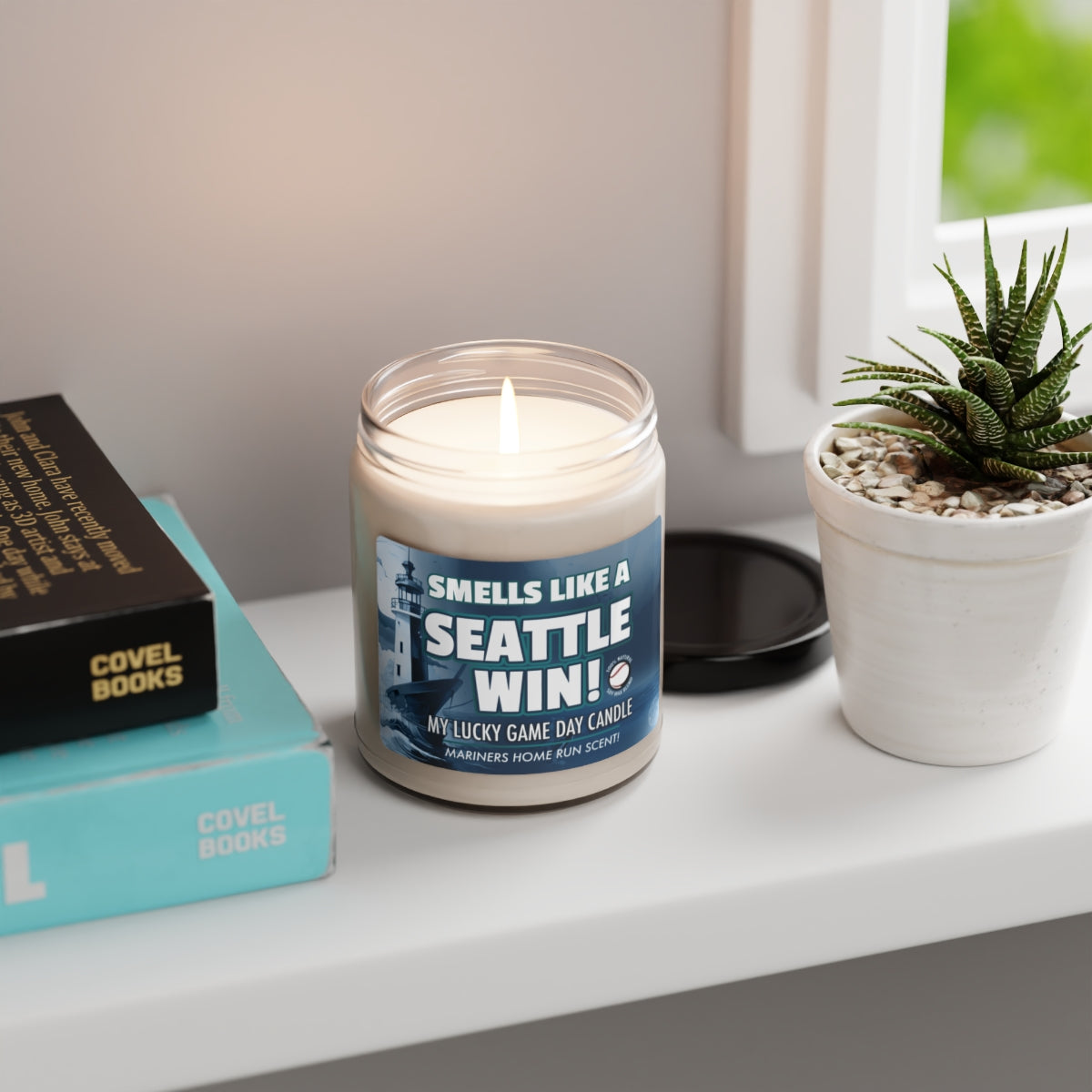 Smells Like A Seattle Win Theme Gifting Candle, Fan Baseball Candle, Seattle Mariners Inspired Decor