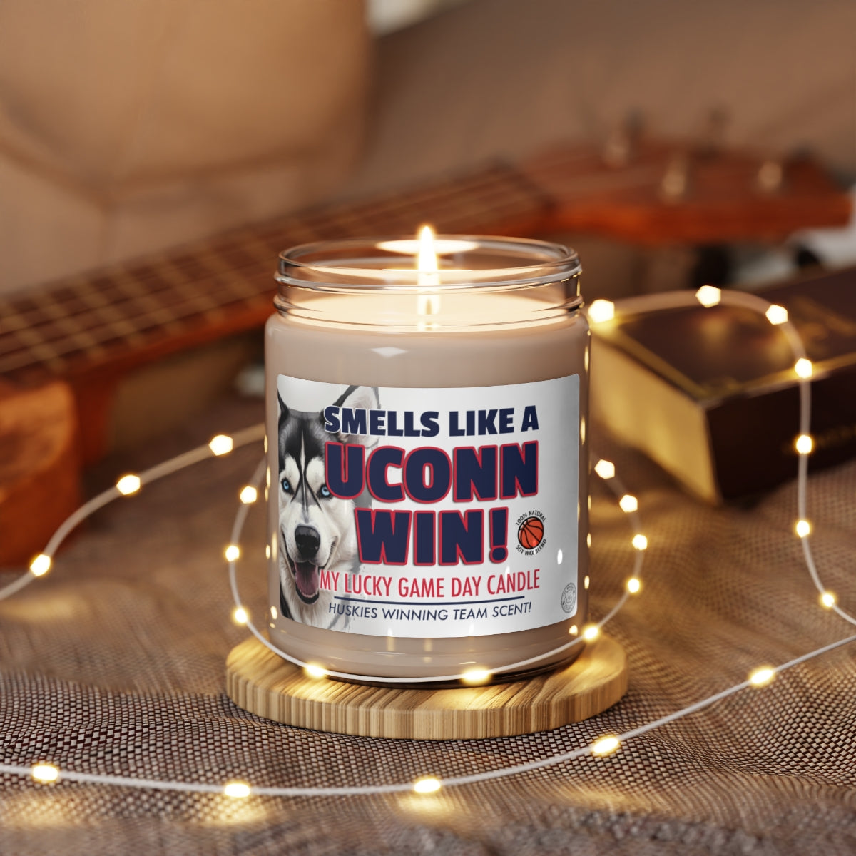 Smells Like A UCONN Win Gifting Candle, NCAA Fan Gift Idea, College Team Candle, Huskies Inspired Decor
