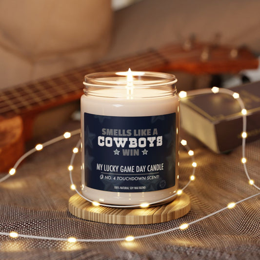 Smells Like A Cowboys  Win Gifting Candle, Cowboys Fan Gift Idea, Team Candle, Dallas Cowboys Inspired Decor