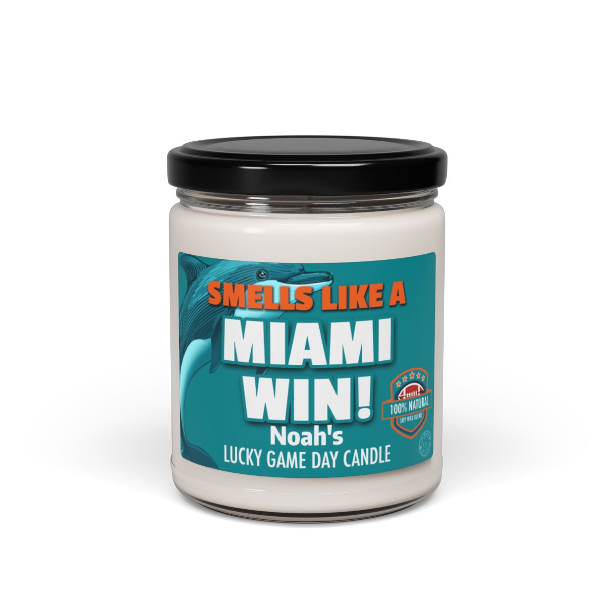 Smells Like A Miami Win Personalized Gifting Candle, Football Fan Gift Idea, Pro Team Candle, Dolphins Inspired Custom Gift