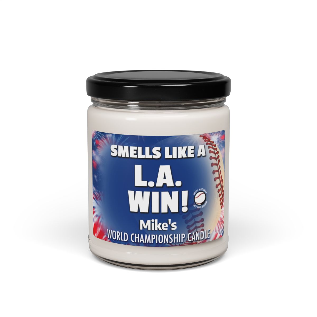 World Champions Smells Like A L.A. Win Personalized Gifting Candle, Dodgers Fan Gift Idea, Baseball Candle, LA Dodgers Inspired Decor