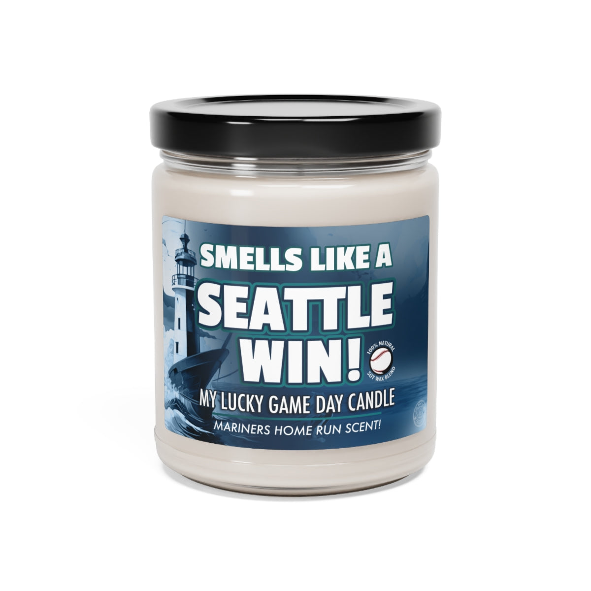 Smells Like A Seattle Win Theme Gifting Candle, Fan Baseball Candle, Seattle Mariners Inspired Decor