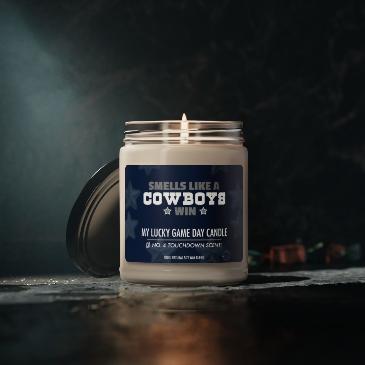 Smells Like A Cowboys  Win Gifting Candle, Cowboys Fan Gift Idea, Team Candle, Dallas Cowboys Inspired Decor