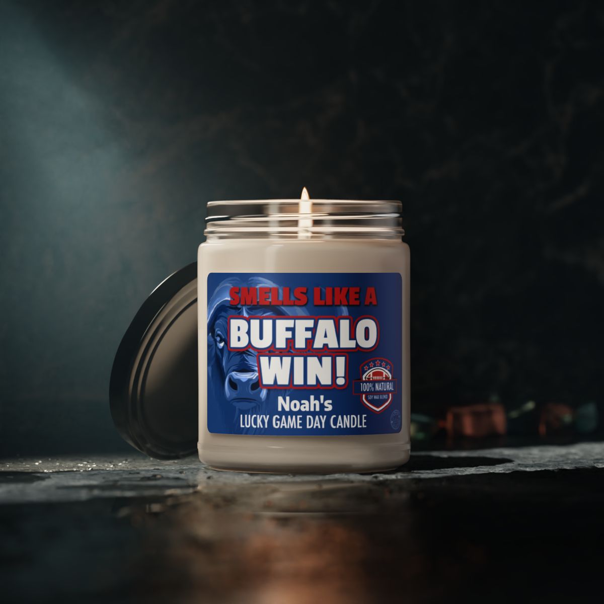 Smells Like A Buffalo Win Personalized Gifting Candle, Football Fan Gift Idea, Pro Team Candle, Bills Inspired Custom Gift