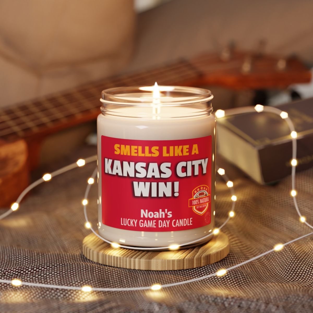 Smells Like A Kansas City Win Personalized Gifting Candle, Football Fan Gift Idea, Pro Team Candle, Chiefs Inspired Custom Gift