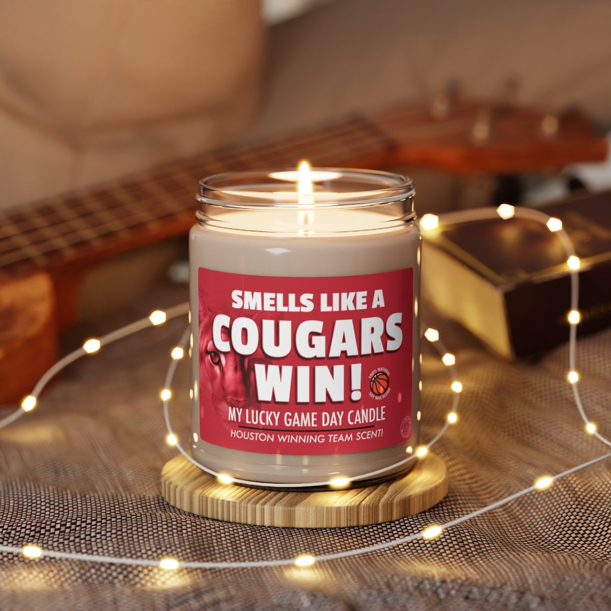 Smells Like A COUGARS Win Gifting Candle, NCAA Fan Gift Idea, College Team Candle, Houston Cougars Inspired Decor