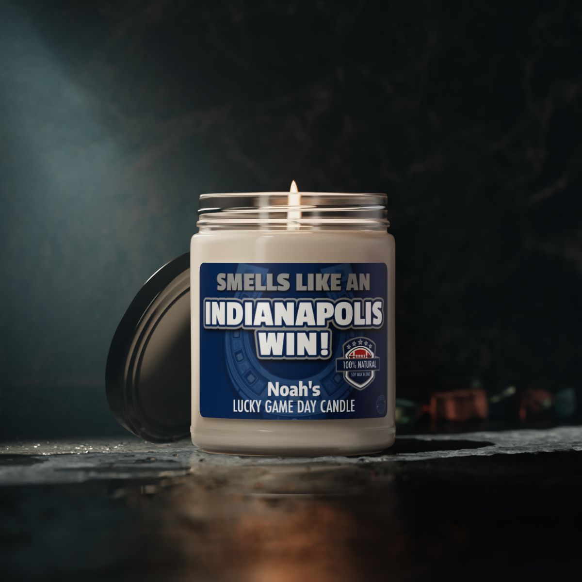 Smells Like AN INDIANAPOLIS Win Personalized Gifting Candle, Football Fan Gift Idea, Pro Team Candle, Colts Inspired Custom Gift