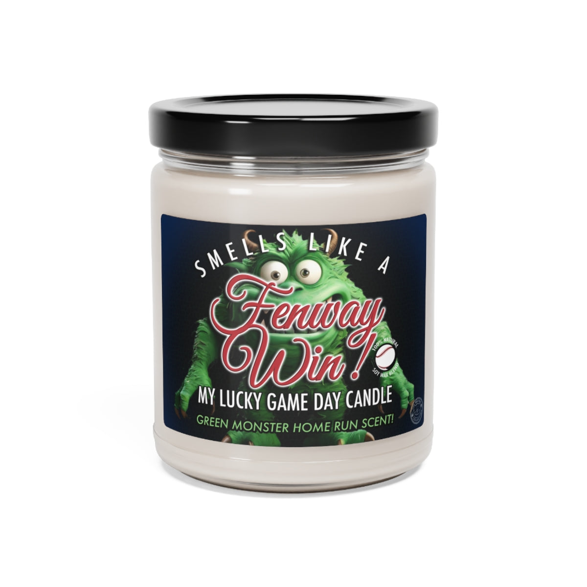 Smells Like A Fenway Win Gifting Candle, Red Sox Fan Baseball Candle, Fenways Green Monster Inspired Decor
