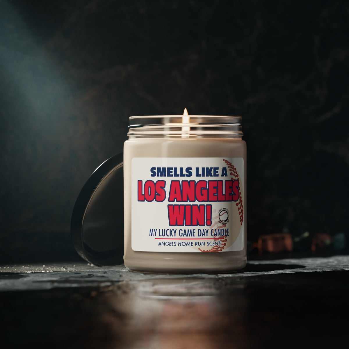 Smells Like A LOS ANGELES Win Gifting Candle, Angels Fan Baseball Candle, Los Angeles Angels Inspired Decor