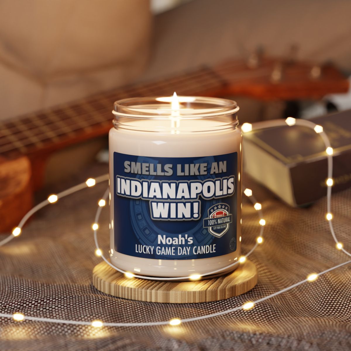 Smells Like AN INDIANAPOLIS Win Personalized Gifting Candle, Football Fan Gift Idea, Pro Team Candle, Colts Inspired Custom Gift