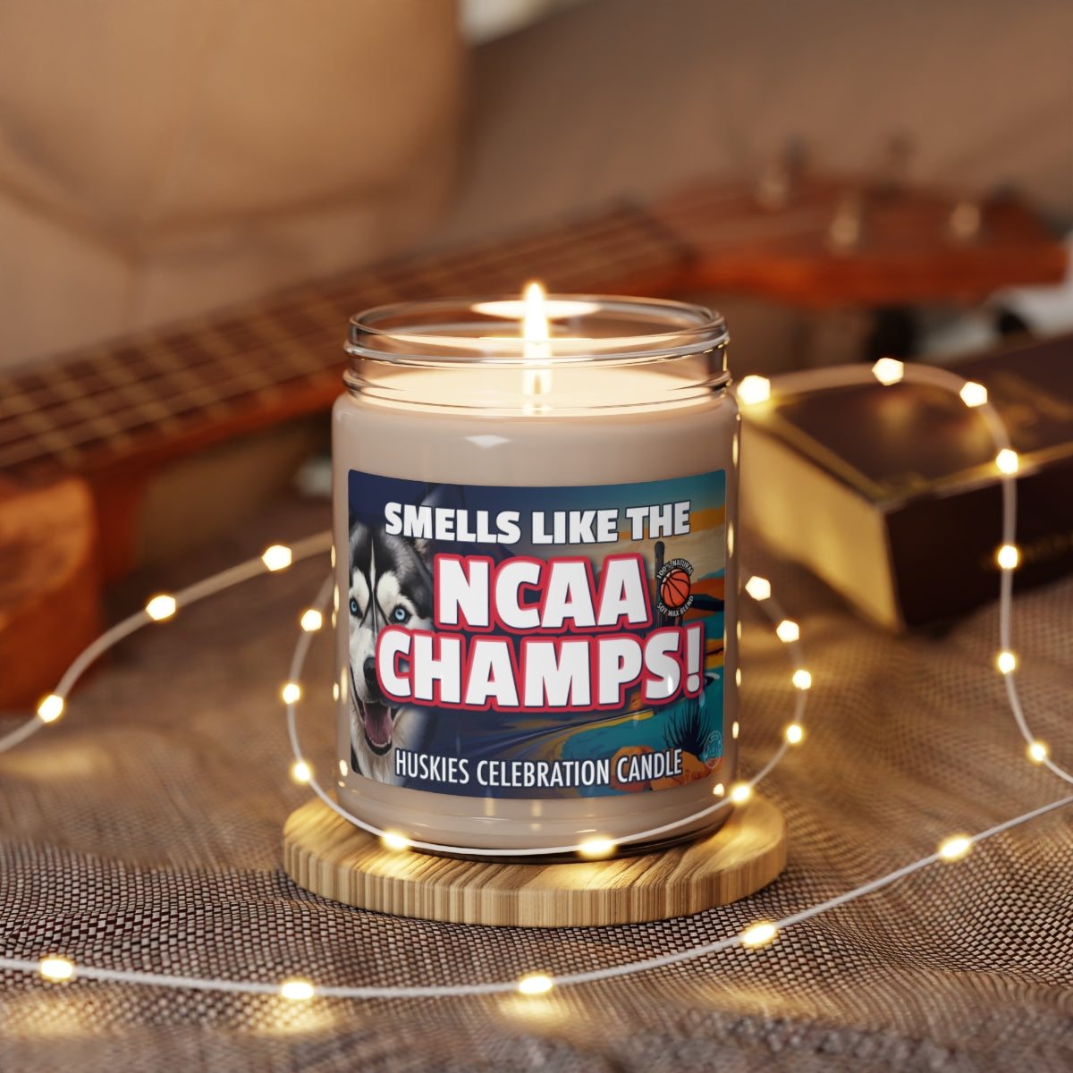 Smells Like A Championship Win Gifting Candle, Fan Gift Idea, College Team Candle, Huskies Inspired Decor