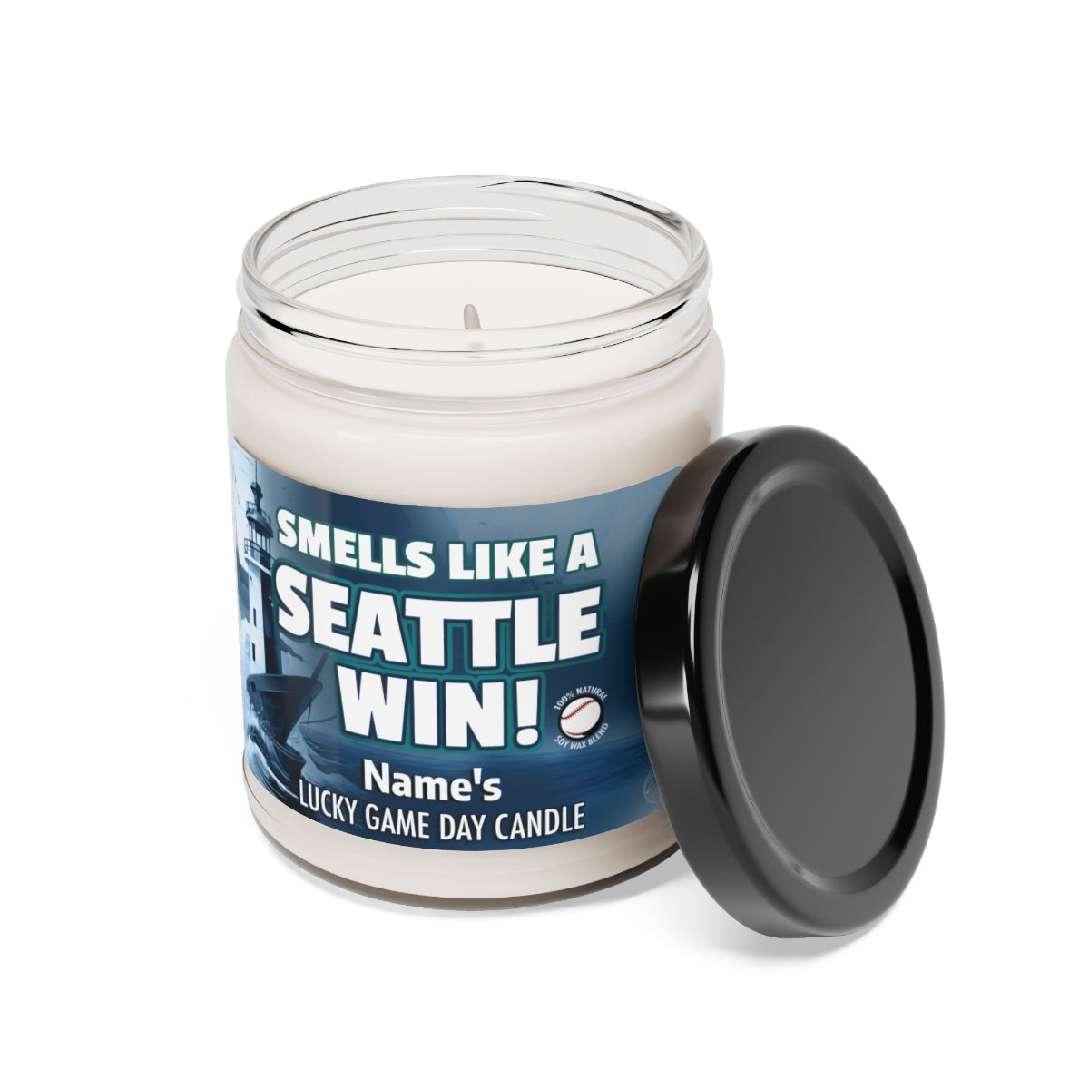 Smells Like A Seattle Win Personalized Gifting Candle, Mariners Fan Gift Idea, Baseball Candle, Seattle Mariners Inspired Decor