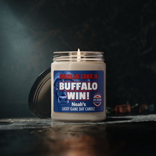Smells Like A Buffalo Win Personalized Gifting Candle, Football Fan Gift Idea, Pro Team Candle, Bills Inspired Custom Gift