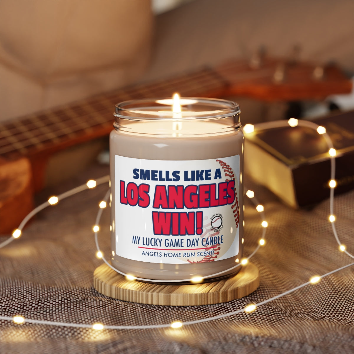 Smells Like A LOS ANGELES Win Gifting Candle, Angels Fan Baseball Candle, Los Angeles Angels Inspired Decor