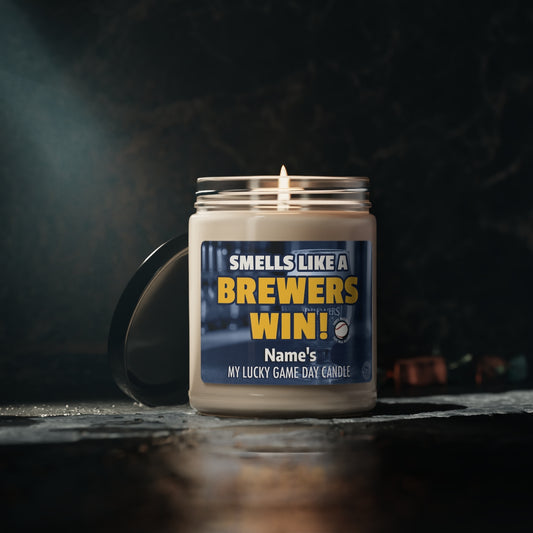 Smells Like A Brewers Win Personalized Gifting Candle, Brewers Fan Gift Idea, Baseball Candle, Milwaukee Brewers Inspired Decor