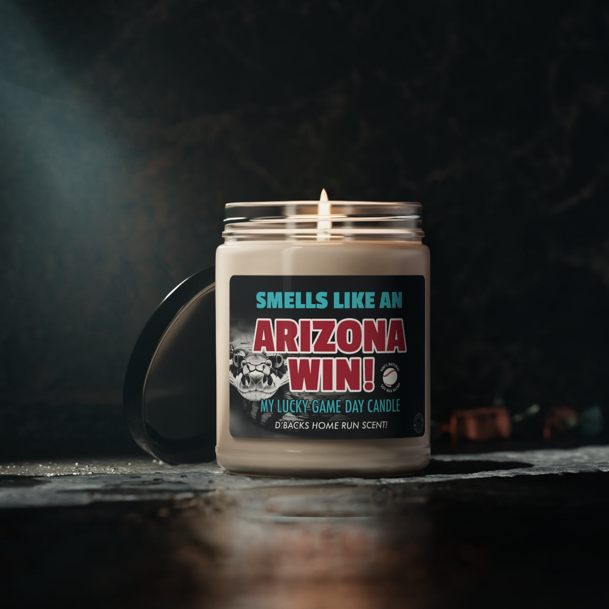 Smells Like An Arizona Win Gifting Candle, Diamondbacks Fan Gift Idea, Baseball Candle, Arizona Diamondback Snake Inspired Decor