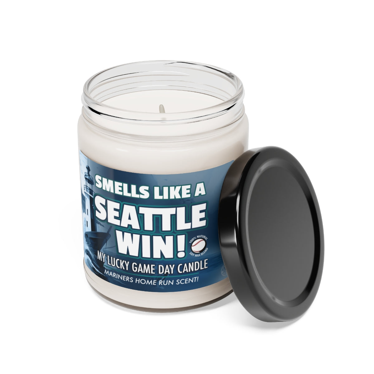 Smells Like A Seattle Win Theme Gifting Candle, Fan Baseball Candle, Seattle Mariners Inspired Decor