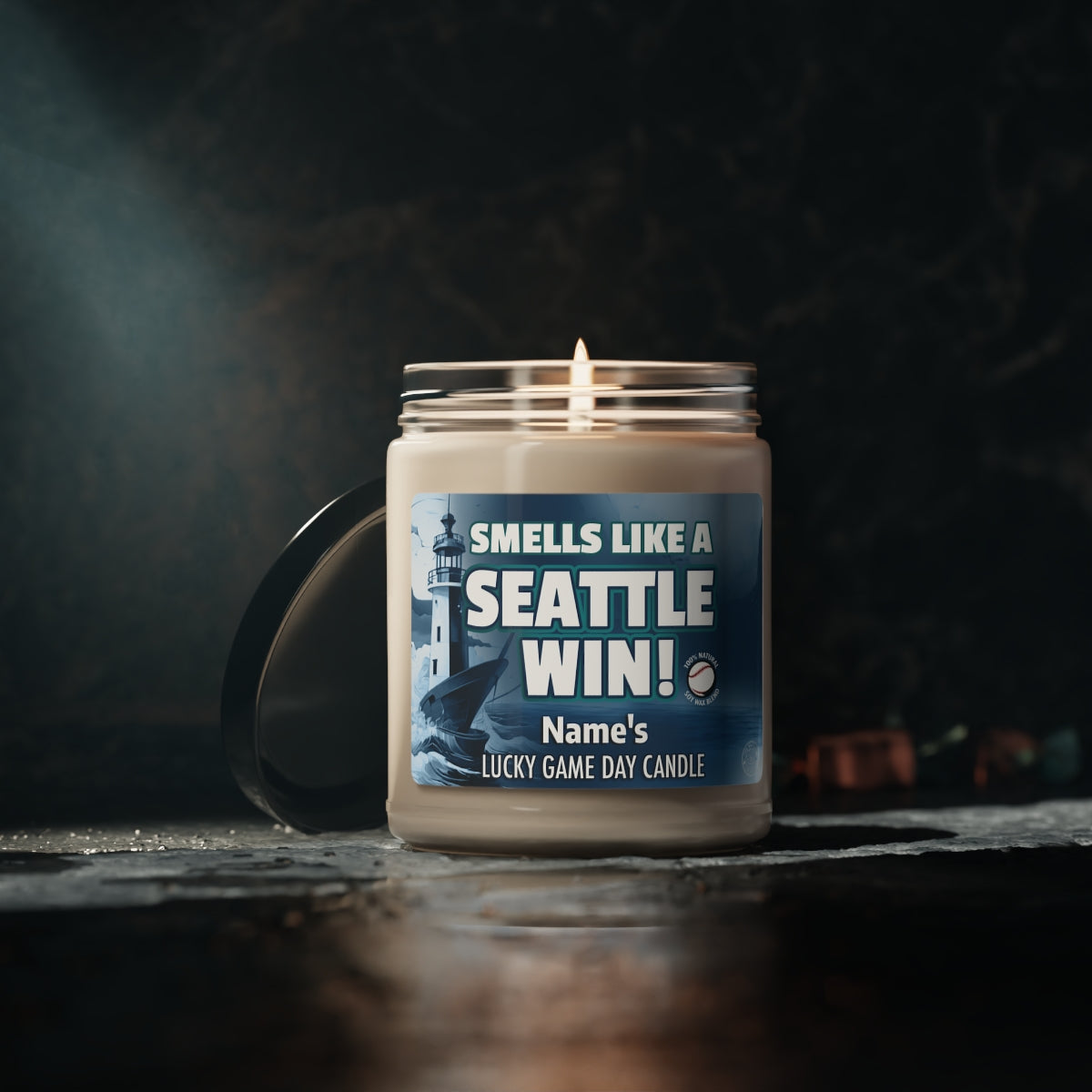 Smells Like A Seattle Win Personalized Gifting Candle, Mariners Fan Gift Idea, Baseball Candle, Seattle Mariners Inspired Decor