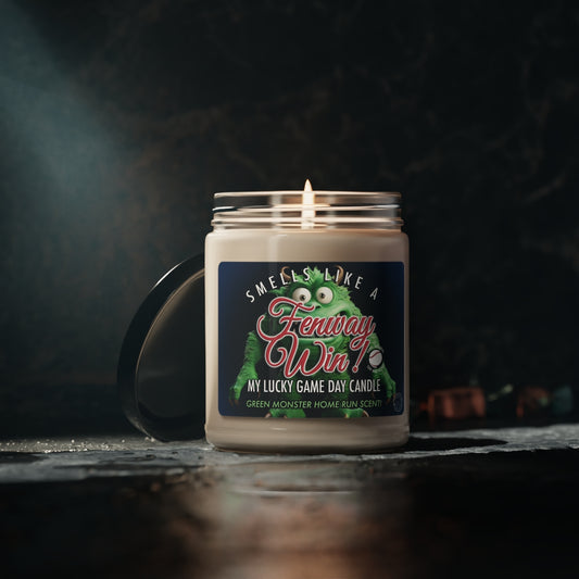 Smells Like A Fenway Win Gifting Candle, Red Sox Fan Baseball Candle, Fenways Green Monster Inspired Decor